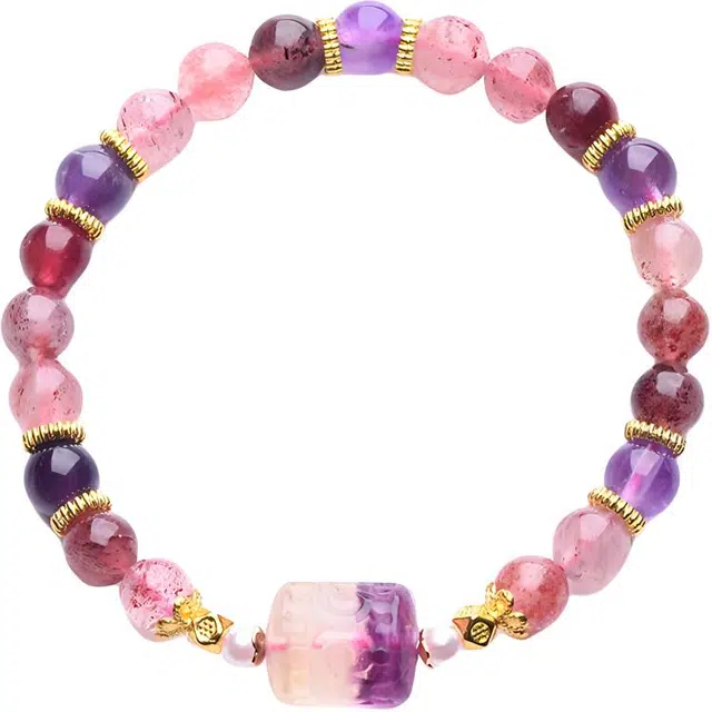 【招财纳福】 指尖瑰宝 国潮紫黑超七串珠 小众高级感首饰 增强能量转运水逆退散旺事业 紫水晶 手串 男女同款情侣款