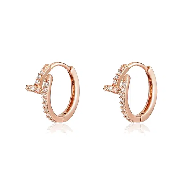 韵系 法式精致玫瑰金 铜镀金 耳环 女款