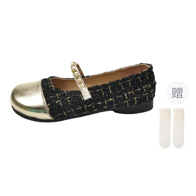 小鹿米利 小香风配裙子法式软底伴娘单鞋 平跟 玛丽珍鞋 女