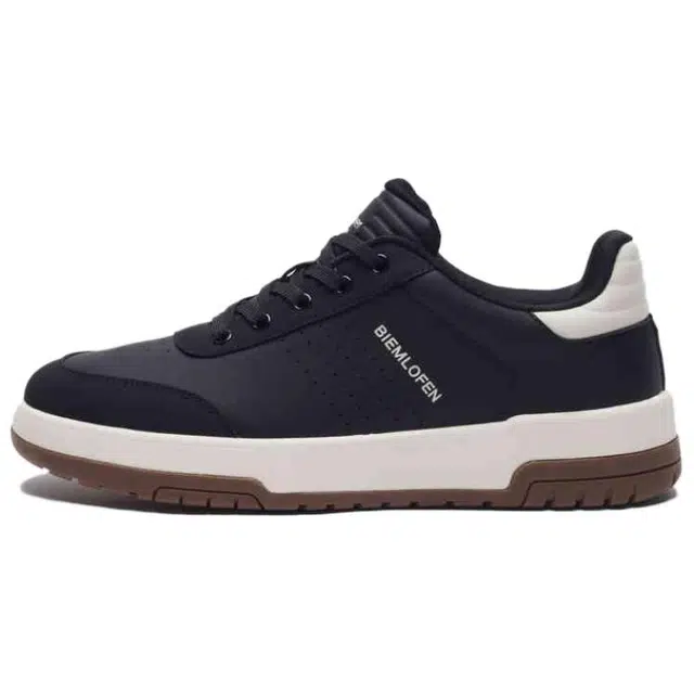 比音勒芬 合成革 抗菌透气轻便舒适复古百搭圆头系带德训 低帮 板鞋 男款