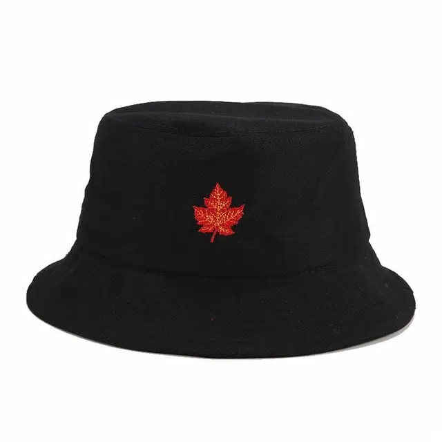 木林森 夏季树叶四叶草刺绣盆帽户外休闲运动风可爱时尚街头潮流防晒遮阳帽 聚酯纤维 渔夫帽 男女同款情侣款