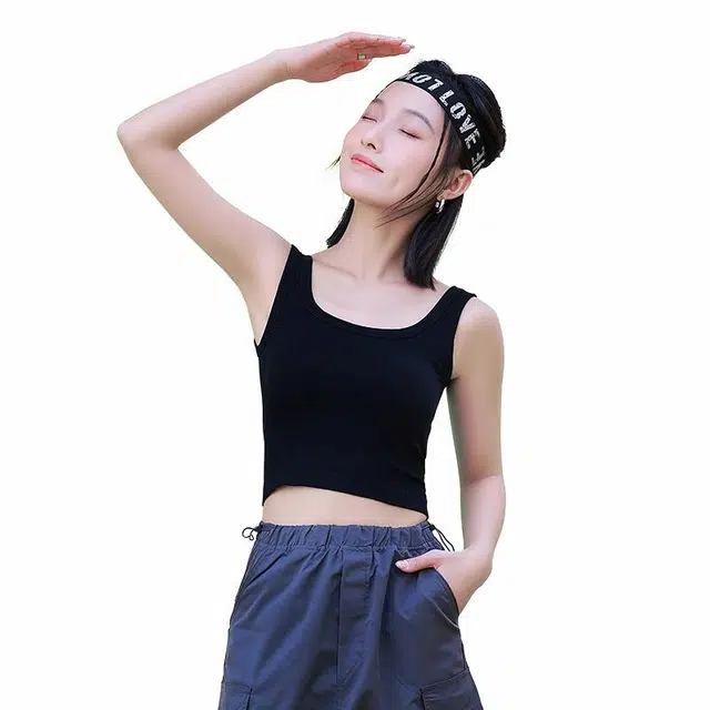 完型 修身纯色套头背心 女款