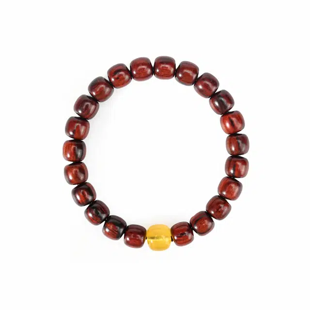 天纵 新中式国风气质文玩 轻奢 名贵高端红木老型珠纳福平安好运佛珠 紫檀属 木作手串 男女同款情侣款