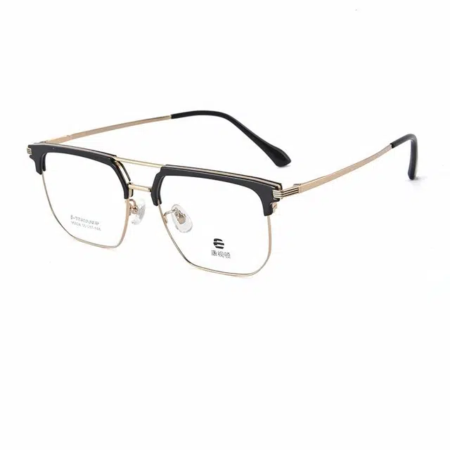 【联系客服可选配镜套餐】 康视顿  斯文气质双梁眉框 板材镜架 飞行员式 光学镜架 男款