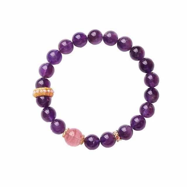 陌阡雪 事业顺利 九紫离火 新中式 精致小众设计轻奢优雅大方百搭高级感手饰#好运 紫水晶 手串 男女同款情侣款