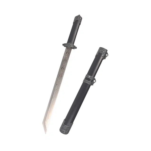 天子剑 盛世小唐刀 锌合金精雕装短刀金属宝剑 成品模型