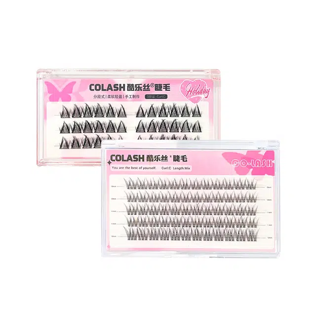 酷乐丝 分段鱼尾+元气少女假睫毛 自然纤长款 仿真卷翘漫画人鱼款 两款组合装