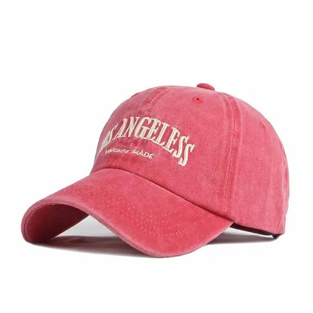 【洛杉矶Los Angeless美式】 攸委 水洗做旧刺绣软顶户外 潮牌春夏季大头围显脸小复古灰黑色防晒 棉 鸭舌帽 男女同款情侣款