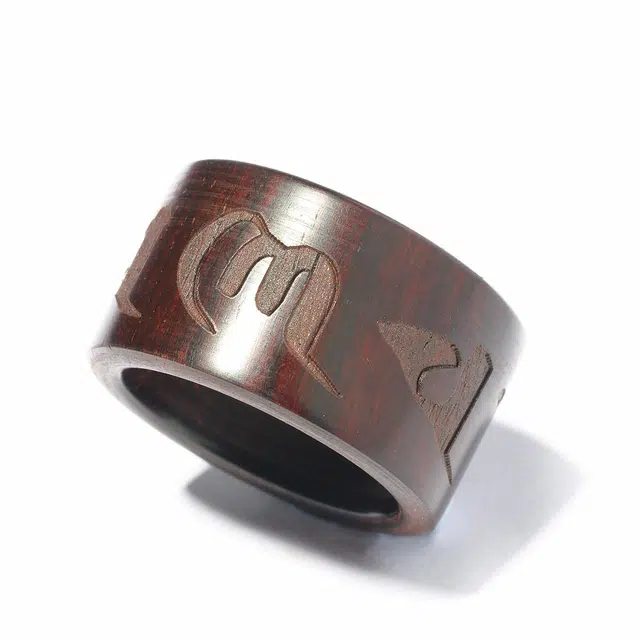 三檀小舍 六字箴言 招财纳福文玩盘玩佛珠转运珠#好运连连 小众高级轻奢礼盒 紫檀属 戒指 男女同款情侣款