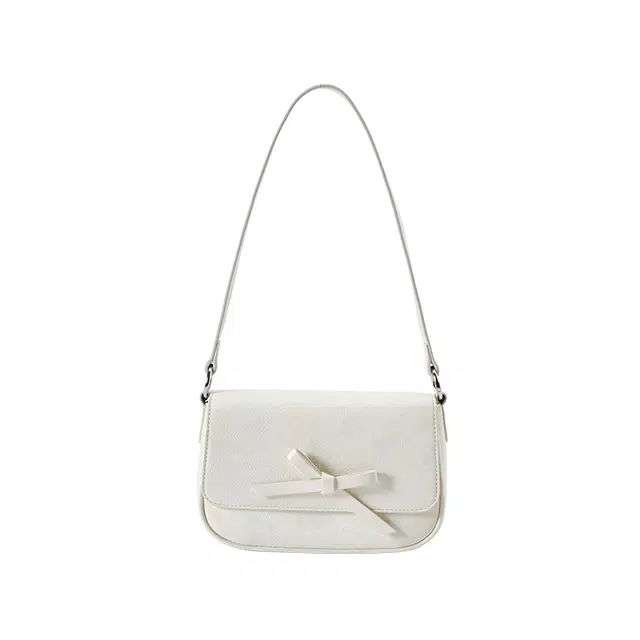 森马 韩版简约小方包腋下包 合成革 斜挎包蝴蝶结手提包单肩包 中号 女款 本白/梦幻粉/烟灰银