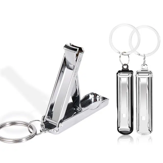 静玲珑 指甲刀超薄指甲剪防飞溅折叠指甲钳子便携钥匙扣修甲工具