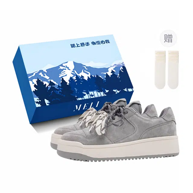 小鹿米利 复古设计感轻便休闲运动百搭美式厚底圆头 包裹性防滑耐磨增高 低帮 板鞋 女款