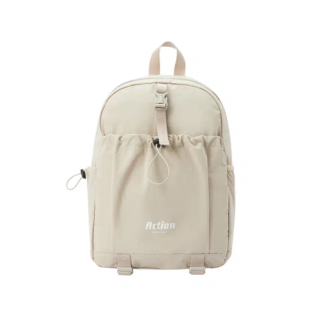 森马 大容量旅行背包电脑包大学生 织物 书包双肩包 中号 男女同款情侣款 奶白/中绿/黑色