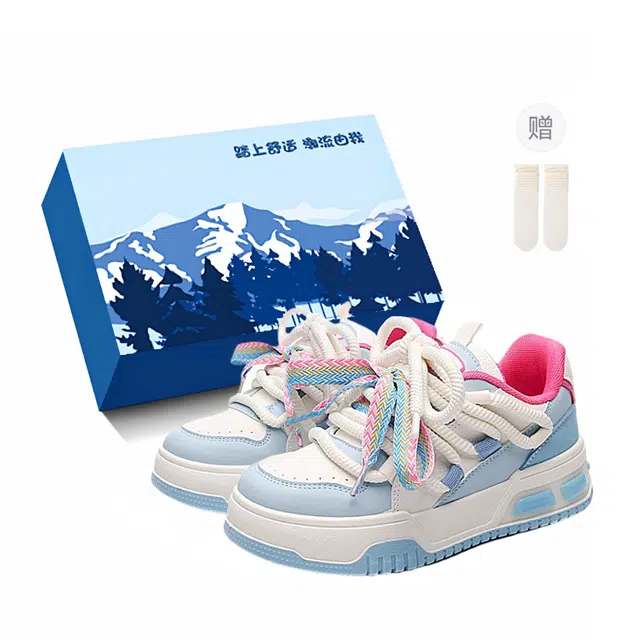 小鹿米利 多巴胺厚底百搭学生原创小众 包裹性防滑耐磨增高 低帮 板鞋 女