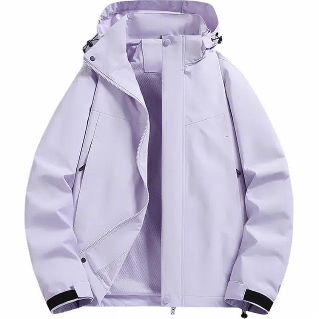 雅鹿  宽松纯色薄款长袖  防水防风冲锋衣 男女同款