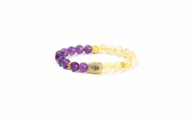 【做个富婆】 迎百宝 事业旺财气旺 好运 紫水晶 本命九紫离火运紫气东来智慧之石八方来财招财霸王财富之石手串 男女同款情侣款