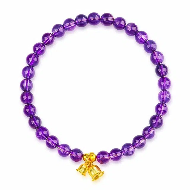 谧月珠宝 紫气东来 新中式国潮好事连连上岸铃兰逢考必过轻奢精致优雅大气小众高级感收藏级好运 紫水晶 手串 男女同款情侣款