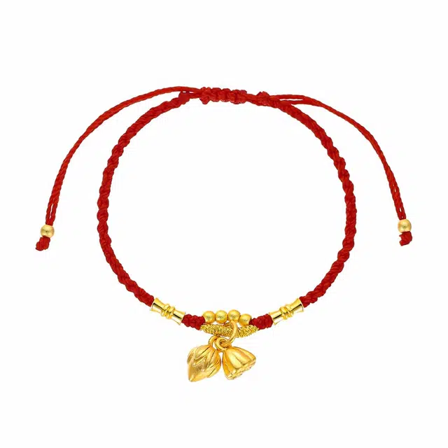 韵系 两世欢莲蓬红绳 铜镀金 手链 女款