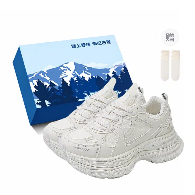 小鹿米利 显脚小厚底通勤学生百搭运动 防滑耐磨轻便增高 低帮 老爹鞋 女