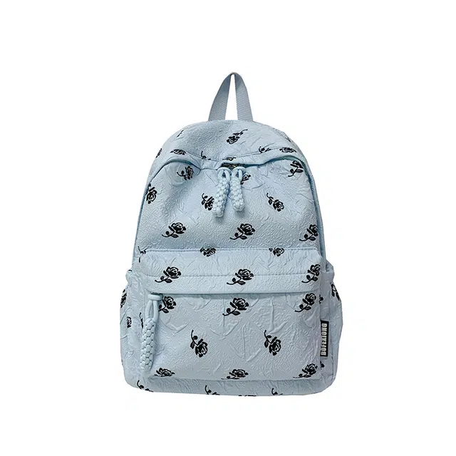 笛贝嘉 韩版清新花朵休闲时尚百搭通勤 复合布 双肩包 女款 多色