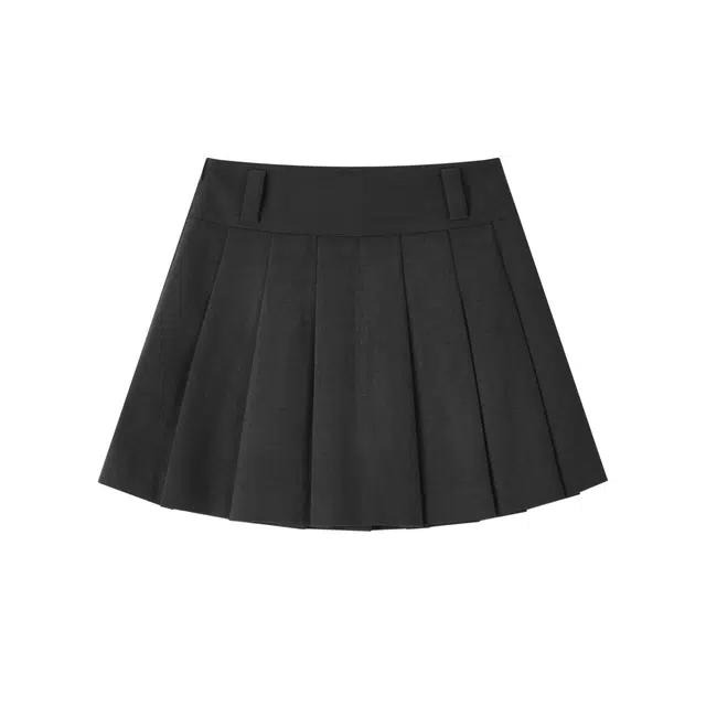 森马 学院风中腰纯色简约通勤舒适百褶裙休闲短裙 女款 灰色调