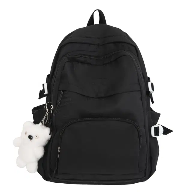 行途 小清新大容量百搭休闲 尼龙 双肩包 男女同款情侣款 黑色/白色/黄色/紫色/蓝色