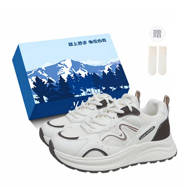 小鹿米利 运动小个子百搭活力不累脚 防滑耐磨包裹性轻便增高透气 低帮 生活休闲鞋 女