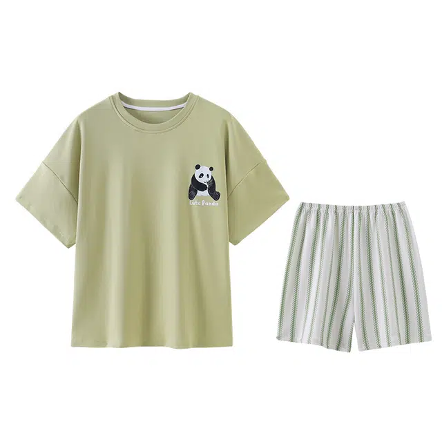 欧诗帛 韩版短袖高颜值甜美休闲可出门家居服睡衣套装 女款 图片色