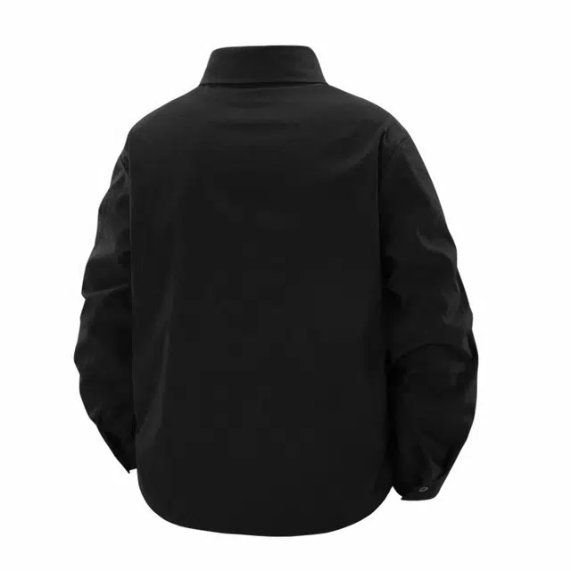 雅鹿 美式高街基础翻领单排扣简约百搭纯色宽松夹克外套 男女同款 黑色