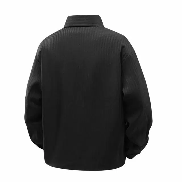 雅鹿 美式高街纯色翻领单排扣宽松百搭简约夹克外套 男女同款 黑色