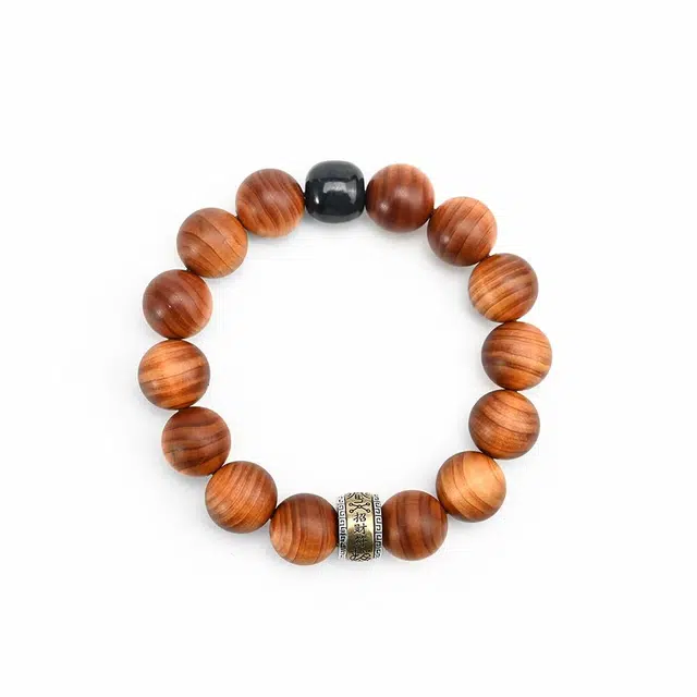 天纵 新中式国潮文玩佛珠日常佩戴盘玩念珠招财转运护身纳福上岸 好运 崖柏 手串 男款