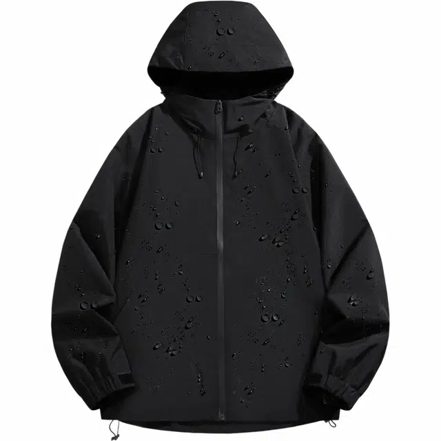 雅鹿  户外百搭三合一  防水防风防紫外线透气耐磨冲锋衣 男女同款 黑色