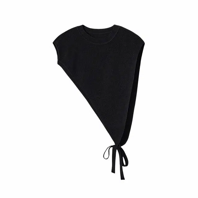 北极绒 安可拉红设计感开叉针织秋冬三角斜边叠穿洋气百搭 披肩 女款