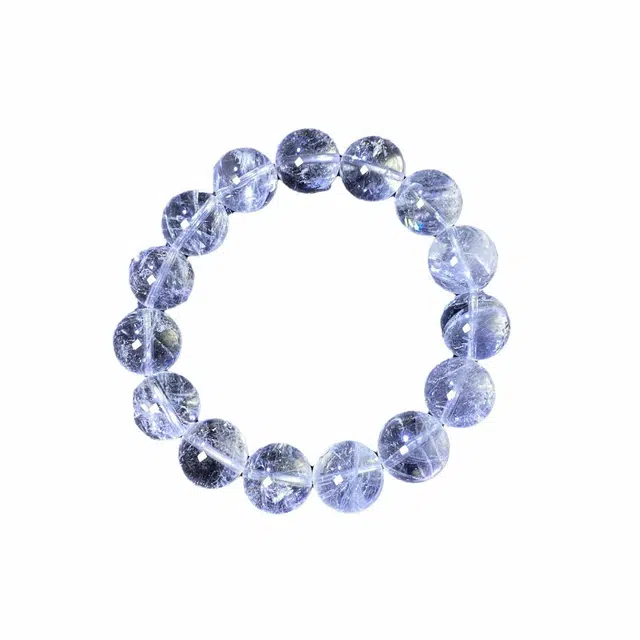 骊碧 七彩暴风 雪白圆珠 实用高档浪漫有意义 人造水晶 手串 男女同款情侣款