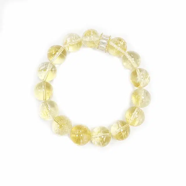 龙弗 【太阳之石】好运饰品经典设计手饰财富之石招财纳福增强自信提升能量黄阿塞高级感时尚气质百搭能量加持 黄水晶 手串 女款