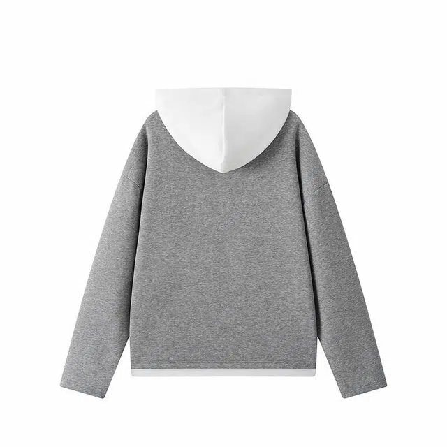 佐菲利 潮牌假两件连帽长袖卫衣 男女同款