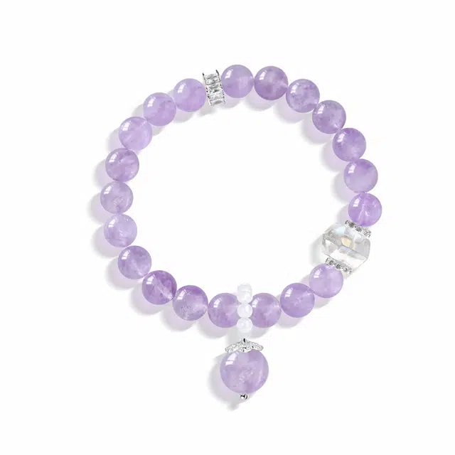 六桂福 福韵金 紫气东来 前程似锦 事业学业上岸 精致轻奢时尚个性 简约小众高级感设计 紫水晶 手串 男女同款情侣款