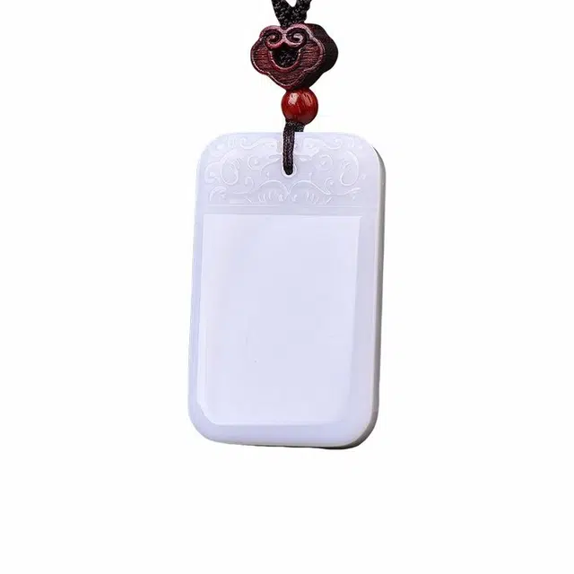 舒杰 传统经典平安牌素链 和田玉项链 白玉 男女同款情侣款