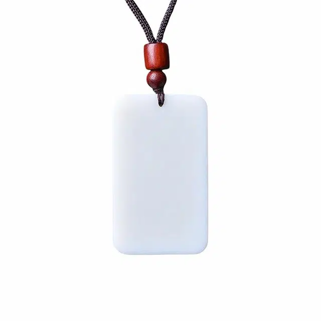 舒杰 中式经典平安牌 和田玉项链 白玉 男女同款情侣款