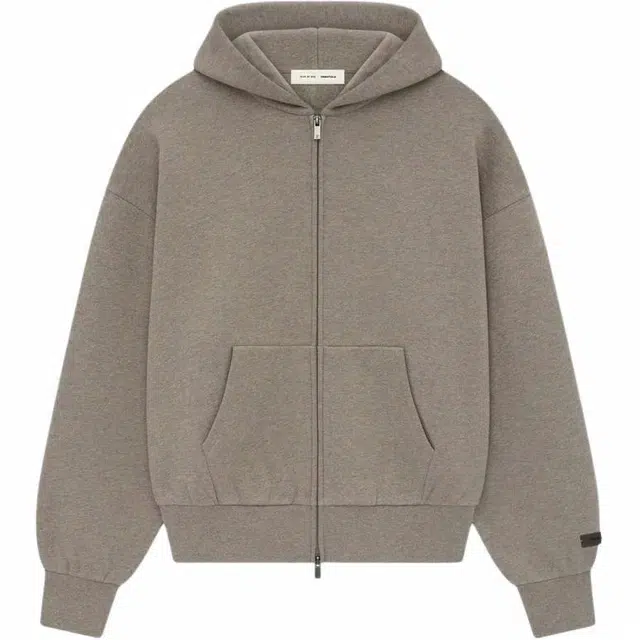 Fear of God Essentials SS25 Classic Full Zip-Up Hoodie Homestead Heather
