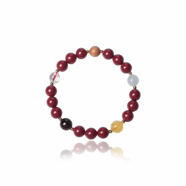 克兰茜 朱事顺遂 五行转运珠 招财纳福国潮考试上岸水逆退散 新中式百搭  好运 再造辰砂朱砂 手串 女款