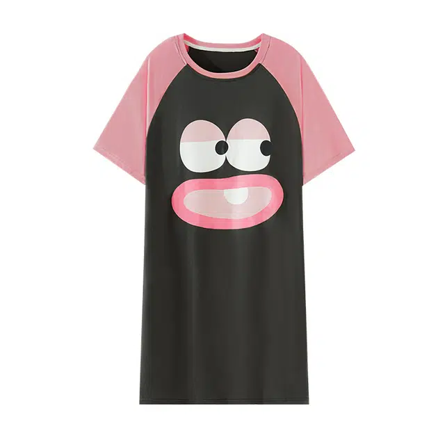 欧诗帛 带胸垫可外穿甜美家居服短袖睡裙 女款 图片色