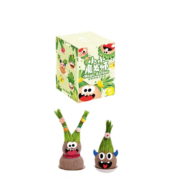 玩具先生 草头娃娃可爱植物 迷你绿植 种植观察生长 玩具