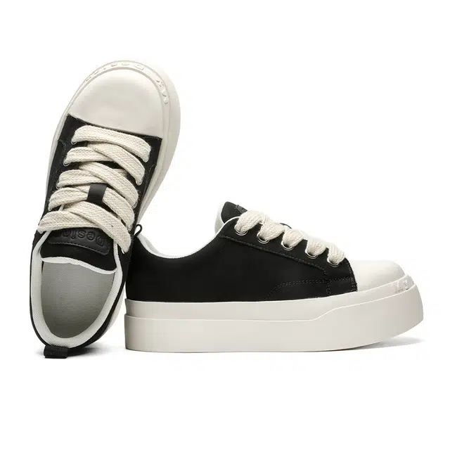 年走索 网布 百搭小众舒适潮流休闲 防滑减震 低帮 板鞋 男女同款 黑色