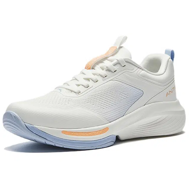 超级安踏 灵弧  舒适潮流减震防滑耐磨 低帮 休闲跑步鞋 女款 纸莎白氧气蓝