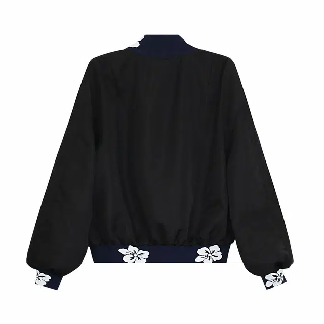 物质公式 质感提花刺绣拼接小众设计美式复古高街高级休闲日常通勤舒适简约拉链时尚百搭宽松棒球领潮流飞行员夹克外套 男女同款 黑色