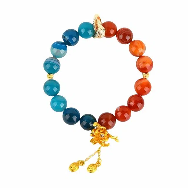 陌阡雪 新中式 国风吉祥如意 本命年蛇年小众设计手饰#好运 玛瑙 手串 男女同款情侣款