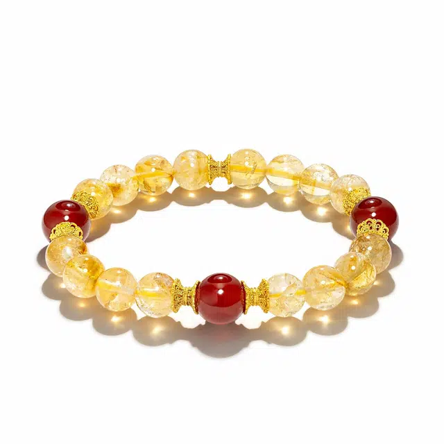 零误差 聚宝盆 财源广进日进斗金转运珠 有钱花八方来财寓意好文玩盘串 好运 黄水晶 手串 男女同款情侣款