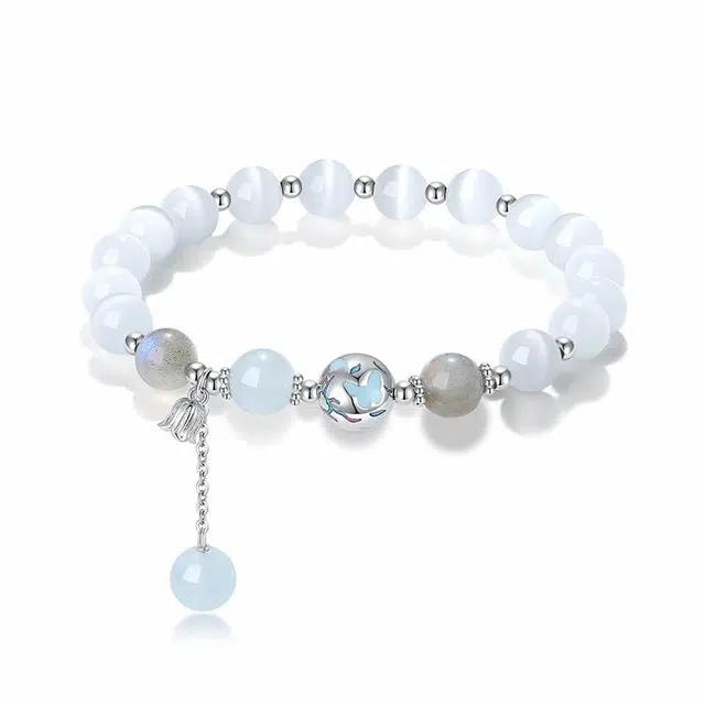 银千惠 蝶光萤河 新中式夜光蝴蝶 翩翩蝶舞 玻璃猫眼 手串 女款