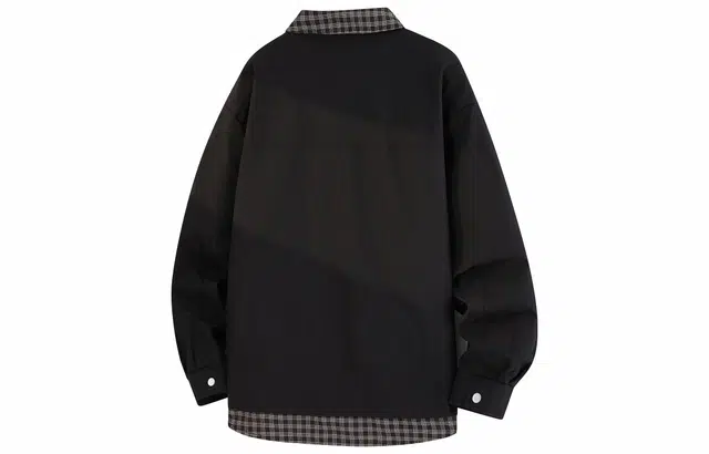 雅鹿 美式复古高街格子条纹保暖百搭舒适休闲宽松夹克外套 男女同款